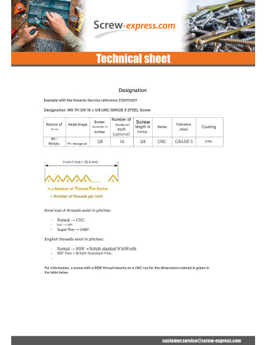 1 x Machine Screw Hexagonal Head 3/8X 3/4 Full...
