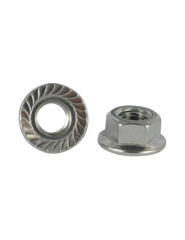 1 x Nut Hexagon Stainless Steel A2 Flange With...