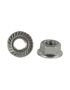 Hexagonal nut Stainless Steel A2 Flange With Serration M4...