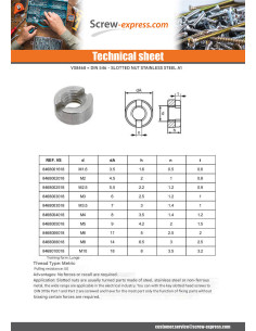 Nut Cylindrical Slotted Stainless Steel A1 M2 2