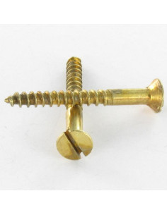 Wood Screw Countersunk Head Slotted 3.5X30 Brass Plated...
