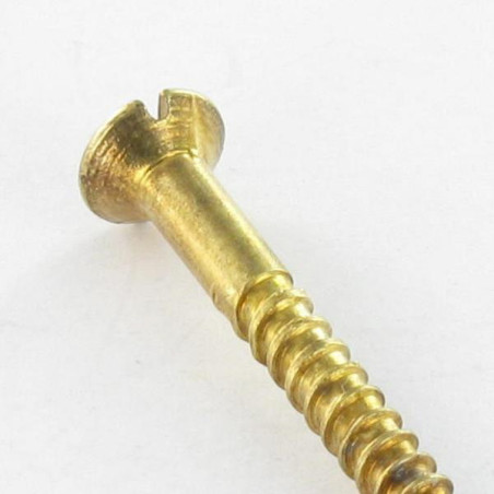 1 x Wood Screw Countersunk Head Slotted 3.5X30 Brass Plated Steel