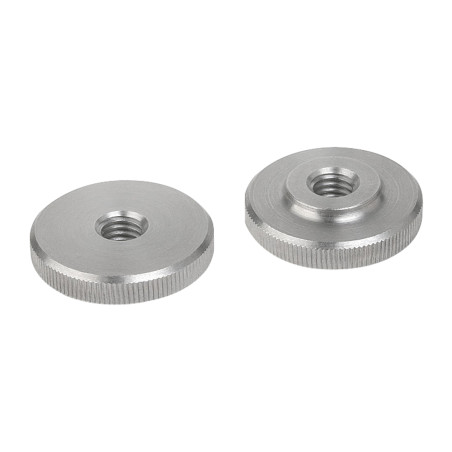1 x Nut KNURLES Type Thin M10 Stainless Steel A1