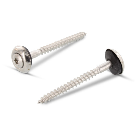 1 x Rsd Csk Woodscrews Bonded Sealing Washer Pan Countersunk Head T20 Stainless Steel A2 4.5X50 Neoprene Bonded Sealing