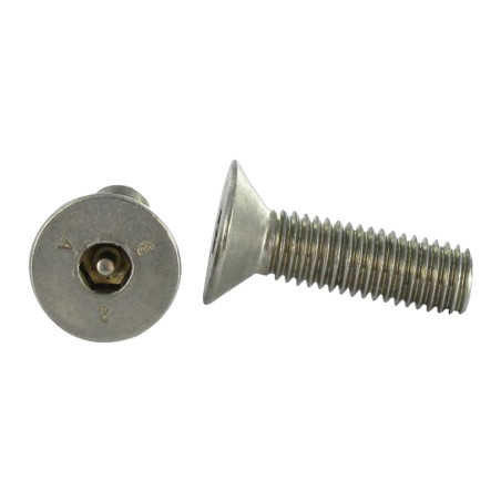 1 x Machine Screw Stainless Steel A2 Security Flat Head Hexagon Recess Hexagon Socket 2 Dog Point M3X20 micro screw