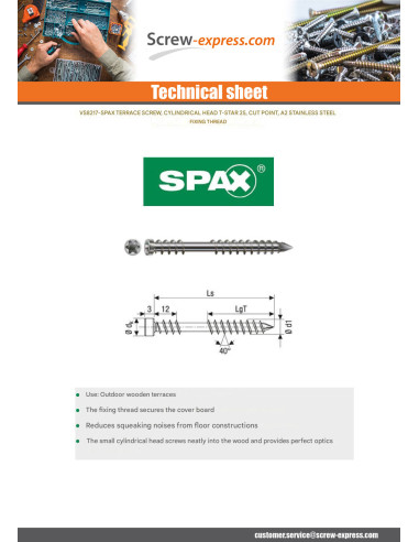 1 x Spax Decking Screw Pan Head T25 5X50...