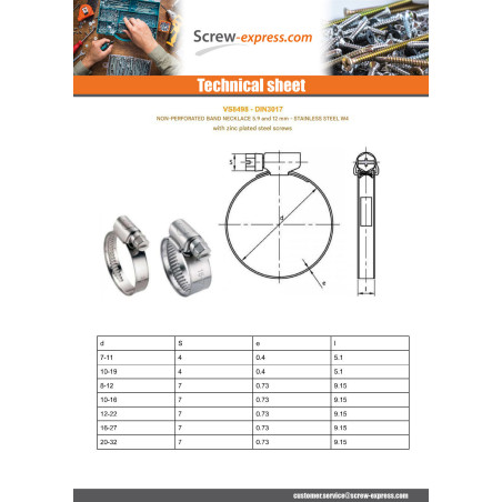 1 x Hose clamp Stainless Steel W4 Diameter 180 to 200 bandwidth 12 Screw Zinc Plated