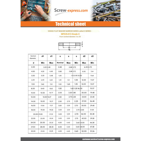 1 x Washer Flat M24X45X4 Z Stainless Steel A2