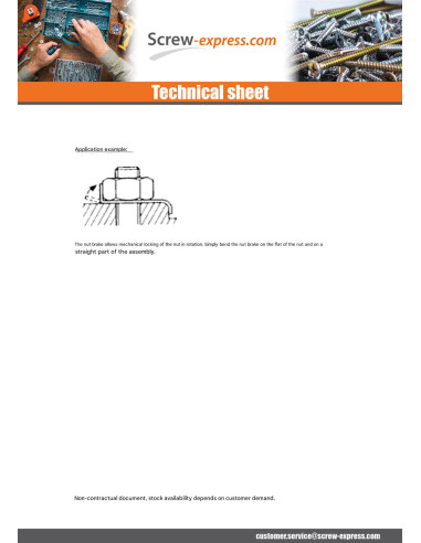 1 x Lock D Nut rectangular Of Diameter M8...