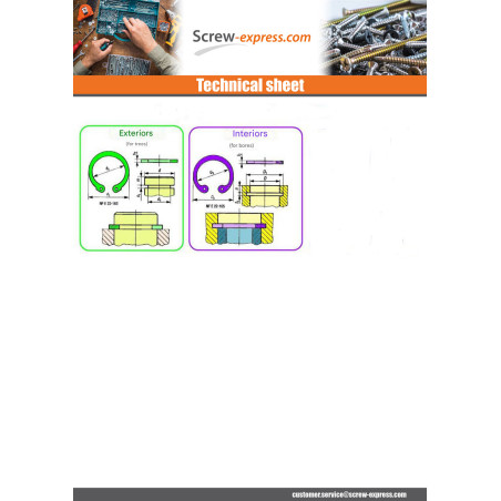 1 x Retaining Rings External Stainless Steel Retaining Diameter 20