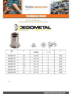 Nut Rivet Flat Head With Serration M5X12 INPC 30... 2