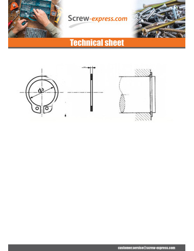 1 x Retaining Rings External Stainless Steel...