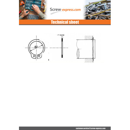 1 x Retaining Rings External Stainless Steel Retaining Diameter 11