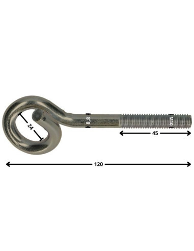 1 x Gym hook Thread Machine Stainless Steel A2...