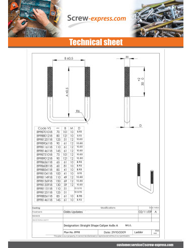 1 x U-Bolt Straight or flat bottom M12/30/30...