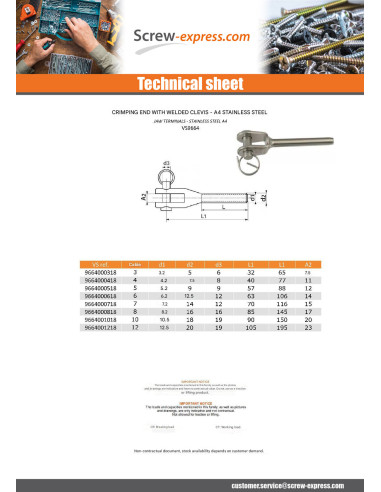 1 x Bit For Rivet For clevis WELDED Stainless...
