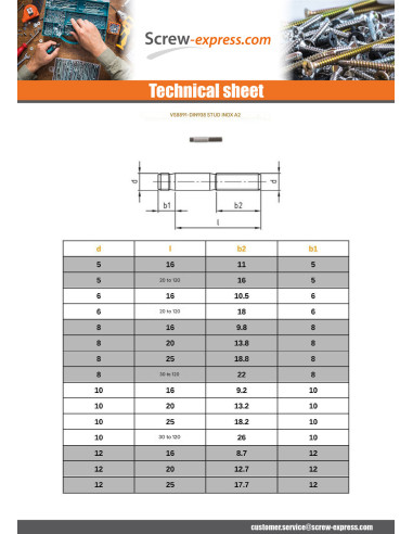 1 x Studs Metal End ~1Diameter Stainless Steel...