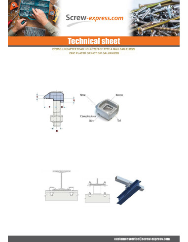 1 x TOAD LINDAPTER Type For long M10 Hot Dip...