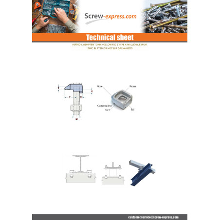 1 x TOAD LINDAPTER Type For long M10 Hot Dip Galvanized