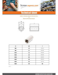 Manchon Cylindrical Self Tapping M10X20 Stainless Steel A4 2