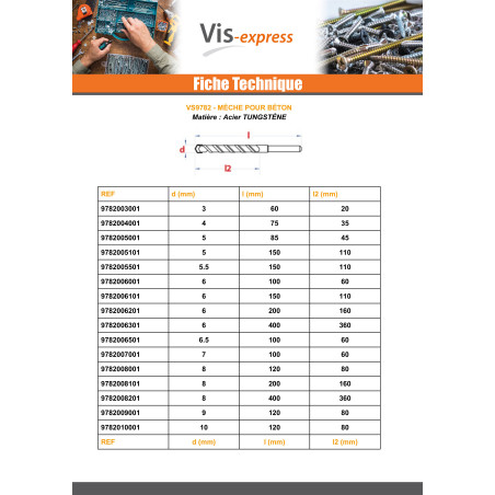 1 x Concrete drill bit 12X150