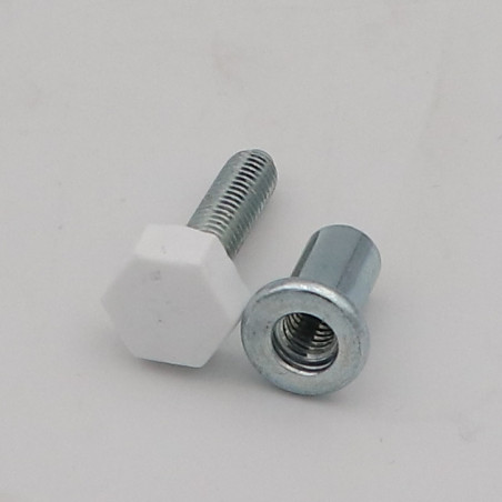 1 x Screw Jack Adjustment PREMONTE +CT White 6X30 Zinc Plated
