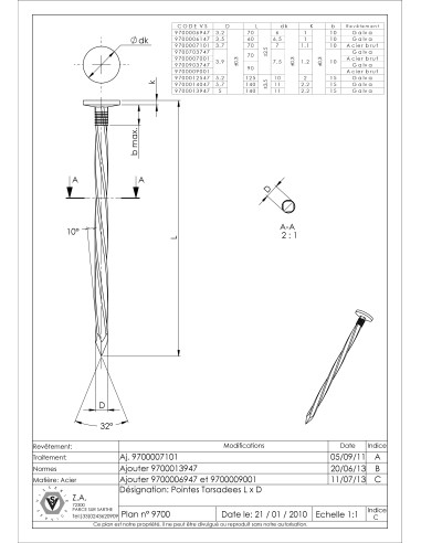 1 x Kg of nails Twisted Steel 4.1X100
