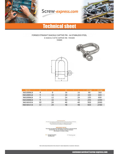 1 x Snackle Right Forged Captive Rod Stainless...