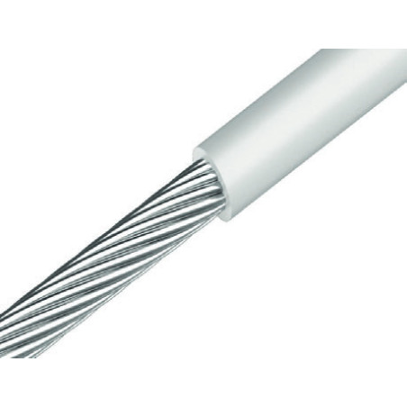 1 x Meter of Wire Rope Diameter 4 Stainless Steel A4 SHEATH Plastic White (Sold By Meter)
