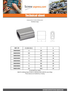Manchon Linch Pin Wire Rope Diameter 2.5 COPPER Nickel 2