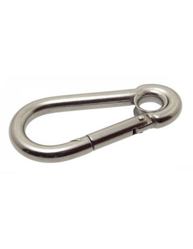 1 x Spring Hook With Eyelet Stainless Steel A4...