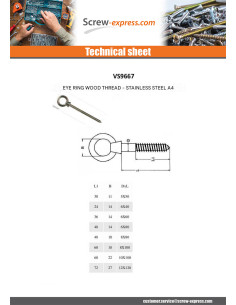 Piton For Eye thread Wood EYE27 12X120 2