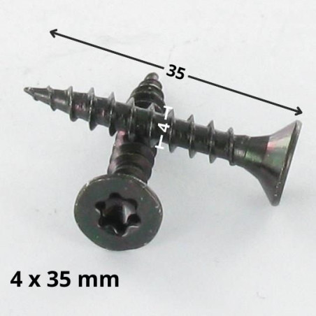 1 x Savis Chipsboard Screw Countersunk Head T20 4X35 Black Zinc Plated