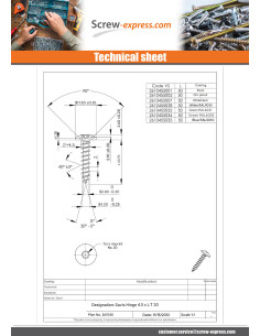 Screw Truss 4.5X50 Full Thread T20 Zinc Plated LAQ RAL1019 2