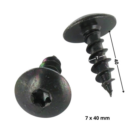 1 x Screw Truss 7X40 Full Thread T30 Black Zinc Plated