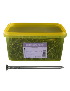 Bucket of 5 Kilogram Of Nails Flat Head Steel 3.5X65