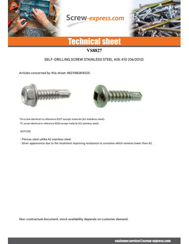 1 x Self Drilling Hexagonal Head 4.8X19...