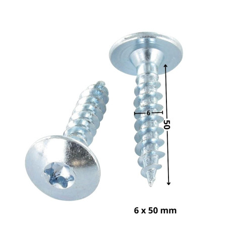 1 x Screw Truss 6X50 Partial Thread T30 Zinc Plated