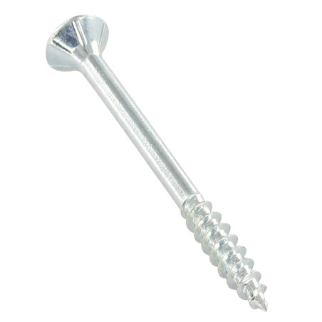 1 x Chipboard Screw Countersunk Head Pozi 4X30 Thread Length: 18 With Serration Zinc Plated