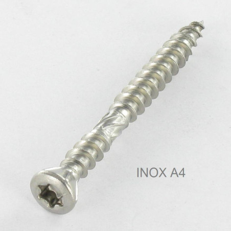 1 x Decking Screw TEKOR Double Thread Countersunk Head T25 5X80 cut Type 17 Drilling Point Stainless Steel A2