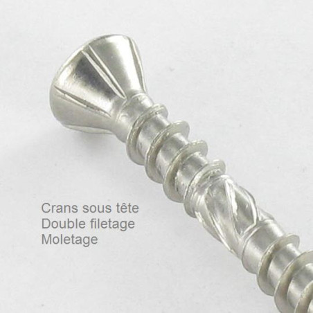 1 x Decking Screw Double Thread Countersunk Head T25 5X80 cut Type 17 Drilling Point Stainless Steel A2