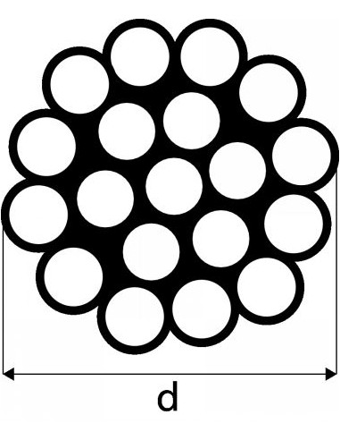 1 x Meter of Wire Rope Diameter 4 Stainless...