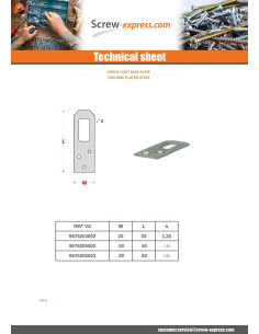 Mounting plate Gate COAT Zinc Plated 20X30 2