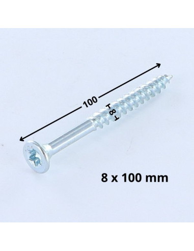 1 x Chipboard Screw Countersunk Head T40 8X100...