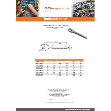 1 x Bit For Rivet For Eye Stainless Steel A4 Diameter 4