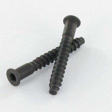 1 x Self Drilling Screw Confirmat Countersunk Head Hexagon Recess 7X40 SS With Serration Black Zinc Plated