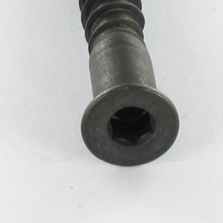 1 x Self Drilling Screw Confirmat Countersunk Head Hexagon Recess 7X40 SS With Serration Black Zinc Plated