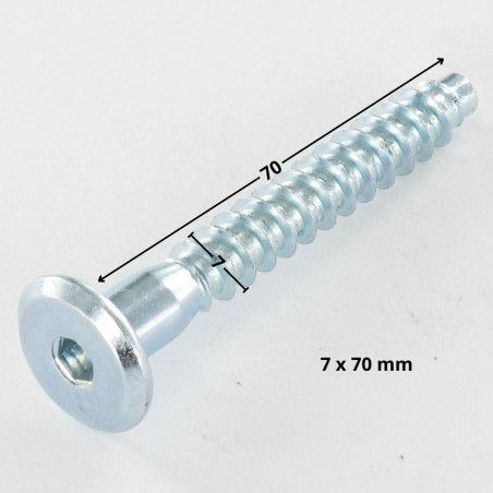 1 x Self Drilling Screw Confirmat Large Round Head Hexagon Recess 7X70 Zinc Plated