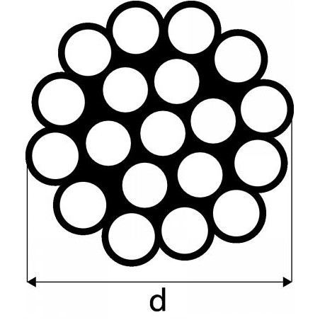 1 x Meter of Wire Rope Diameter 5 Stainless Steel A4 1X19 Breaking load 2000 kg (Sold By Meter)