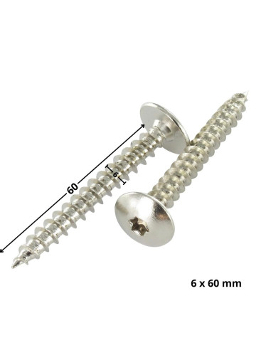 1 x Screw Truss 6X60 Partial Thread T30 Nickel...